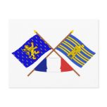 Crossed flags of Franche-Comté and Terr. Belfort Postcard