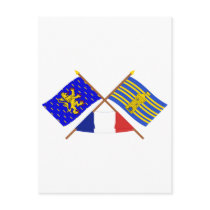Crossed flags of Franche-Comté and Terr. Belfort Post Card