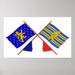 Crossed flags of Franche-Comté and Terr. Belfort posters