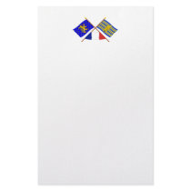 Crossed flags of Franche-Comté and Terr. Belfort Stationery