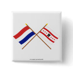 Crossed flags of Holland and Drenthe Pinback Buttons