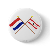 Crossed flags of Holland and Drenthe Pinback Button