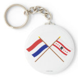 Crossed flags of Holland and Drenthe Key Chain