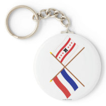 Crossed flags of Holland and Drenthe Key Chain