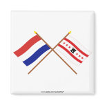 Crossed flags of Holland and Drenthe Refrigerator Magnet
