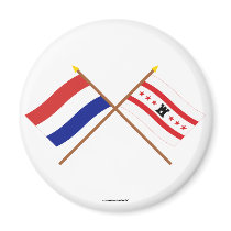 Crossed flags of Holland and Drenthe Fridge Magnet