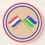 Crossed flags of Holland and Flevoland Coaster
