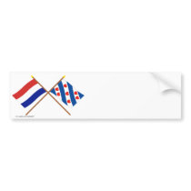 Crossed flags of Holland and Friesland Bumper Sticker