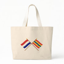 Crossed flags of Holland and Overijssel Tote Bags