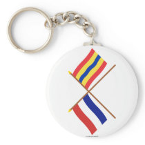 Crossed flags of Holland and Overijssel Keychains