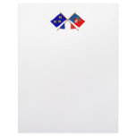 Crossed flags of Île-de-France and Paris Letterhead Design