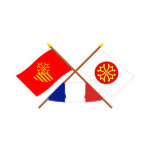 Crossed flags of Languedoc-Roussillon and Hérault Tshirt
