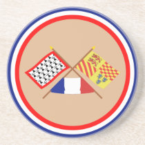 Crossed flags of Limousin and Corrèze Coasters