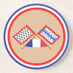 Crossed flags of Limousin and Haute-Vienne Beverage Coaster