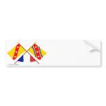 Crossed flags of Lorraine and Meurthe-et-Moselle bumper stickers