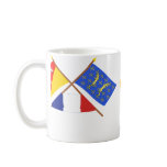 Crossed flags of Lorraine and Meuse mugs