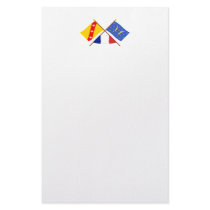 Crossed flags of Lorraine and Meuse Stationery Paper