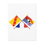 Crossed flags of Lorraine and Moselle Postcard