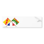 Crossed flags of Lorraine and Vosges bumper stickers