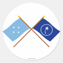 Crossed Flags of Micronesia and Chuuk Stickers