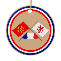 Crossed flags of Midi-Pyrénées and Gers Christmas Tree Ornaments