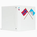 Crossed flags of Norway and Akershus 3 Ring Binders