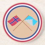 Crossed flags of Norway and Akershus Drink Coasters