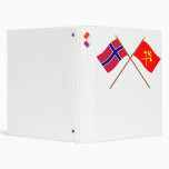 Crossed flags of Norway and Hordaland 3 Ring Binders