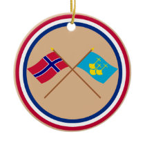 Crossed flags of Norway and Møre og Romsdal Ornament