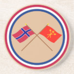 Crossed flags of Norway and Sør-Trøndelag Drink Coaster