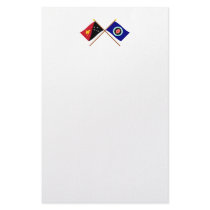 Crossed flags of PNG and Bougainville Customized Stationery