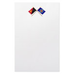 Crossed flags of PNG and Bougainville Customized Stationery