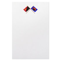 Crossed flags of PNG and Gulf Province Customized Stationery
