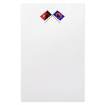 Crossed flags of PNG and Gulf Province Customized Stationery