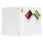 Crossed flags of PNG and Morobe Province binders