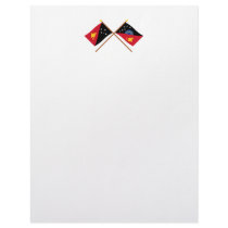 Crossed flags of PNG and West Sepik Province Personalized Letterhead