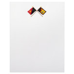 Crossed flags of PNG and Western Province Letterhead Template