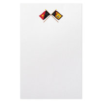 Crossed flags of PNG and Western Province Customized Stationery