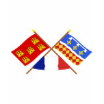 Crossed flags of Poitou-Charentes and Charente t-shirts