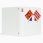 Crossed flags of Poitou-Charentes and Deux-Sèvres Binder