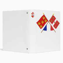 Crossed flags of Poitou-Charentes and Vienne 3 Ring Binder