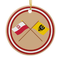 Crossed flags of Poland and Dolnośląskie Christmas Ornaments