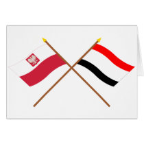 Crossed flags of Poland and Kujawsko-Pomorskie Card