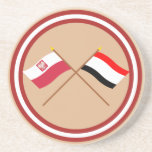 Crossed flags of Poland and Kujawsko-Pomorskie coasters