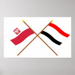 Crossed flags of Poland and Kujawsko-Pomorskie Print