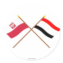 Crossed flags of Poland and Kujawsko-Pomorskie Round Sticker