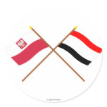 Crossed flags of Poland and Kujawsko-Pomorskie Round Sticker