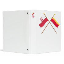 Crossed flags of Poland and Małopolskie Binders