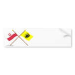 Crossed flags of Poland and Pomorskie bumper stickers