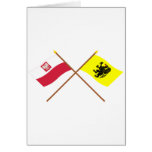 Crossed flags of Poland and Pomorskie Card